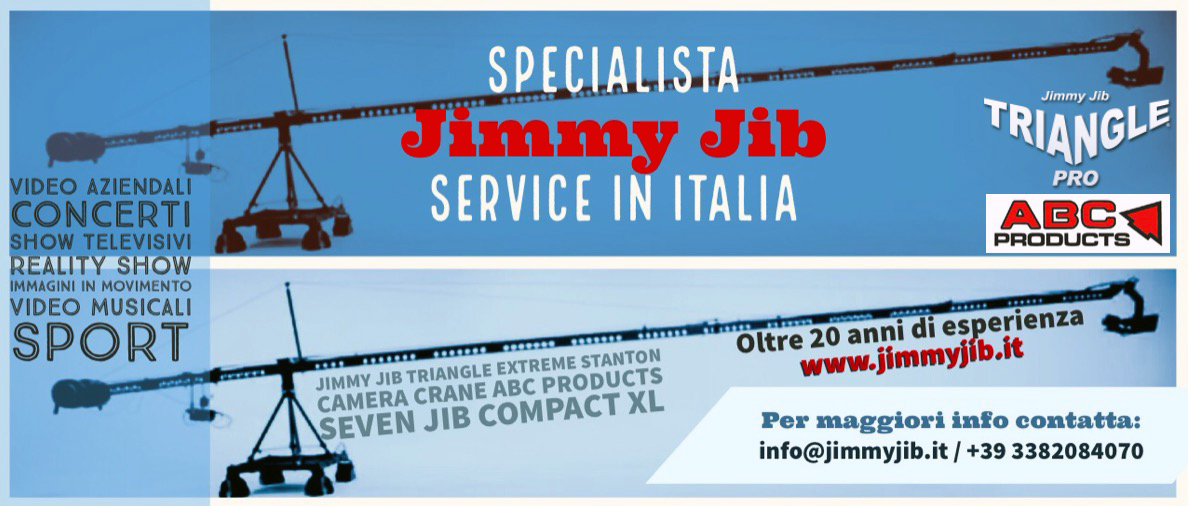 Specialista in Jimmy Jib in Italia. Noleggio e assistenza per produzioni video e film con crane camera.